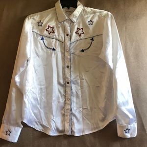 Patriotic girl’s rodeo shirt